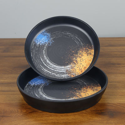 Harga yang bagus Mangkuk Salad Melamin Bulat Dalam Dengan Pegangan Piring Melamin Dalam Matte on line