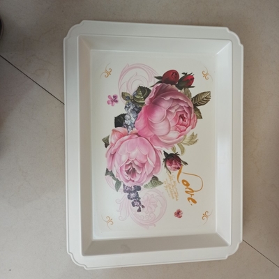 Harga yang bagus Custom Printed Melayani Nampan Makanan Melamin Kitchen Home Hotel Rolling Tray on line