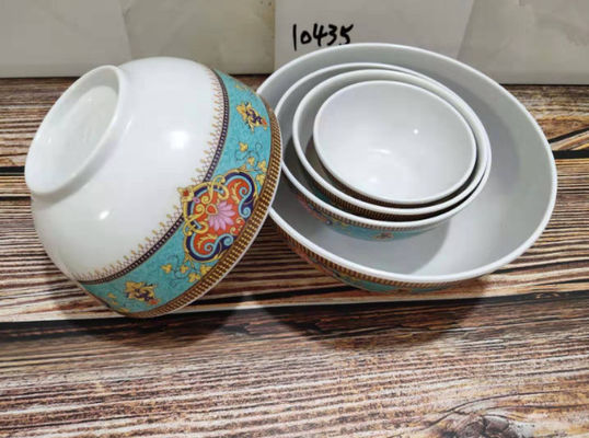 Desain Custom Ramen Bowl Melamine Dengan Dekal Interior Dan Eksterior Berwarna Penuh Untuk Makan Malam Atau Salad