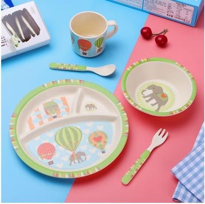 Harga yang bagus Makanan Aman Cetak Kartun Dekal Bebas BPA Custom Baby Dinnerware Melamine Anak-anak Tableware on line