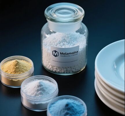 Harga yang bagus Ketahanan yang ditingkatkan Ramah lingkungan Tahan goresan yang tinggi Melamin bubuk cetakan Senyawa Amino cetakan on line