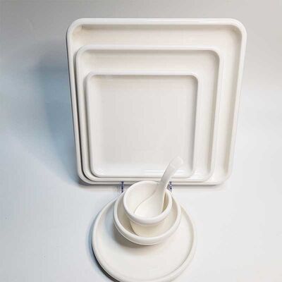 Harga yang bagus A5 Food Grade Melamine Dinnerware Set Tableware tahan panas yang tidak dapat dipecahkan untuk Restoran Hotel Catering dan penggunaan rumah on line