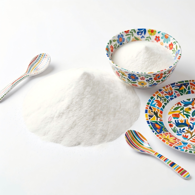 Harga yang bagus Stabilitas termal Hingga 150°C Penggunaan terus menerus Melamine Molding Compound Dengan Kekuatan Mekanis dan Ketahanan Tinggi Dalam Bentuk Bubuk Putih on line