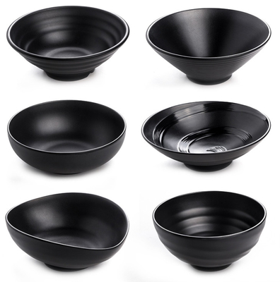 Harga yang bagus Set Peralatan Makan Melamin Cantik Hitam Ramen Chien Jepang Untuk Jamuan on line