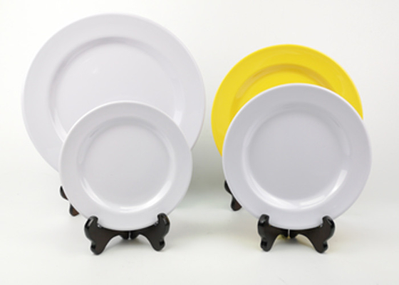 Harga yang bagus Set Piring Makan Melamin Restoran Unbreakable Putih untuk Restoran Rumah on line