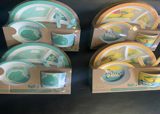 Harga yang bagus Set Peralatan Makan Anak Melamin Serat Bambu on line