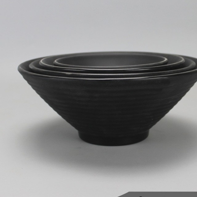 Harga yang bagus Mangkok Sup Melamin Hitam Sederhana untuk Mi Ramen Besar on line