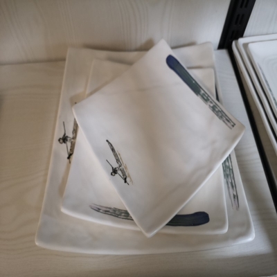 Harga yang bagus Alat Makan Restoran Nordic Melamin Piring Makan Persegi Panjang Yang Tidak Bisa Dipecahkan on line