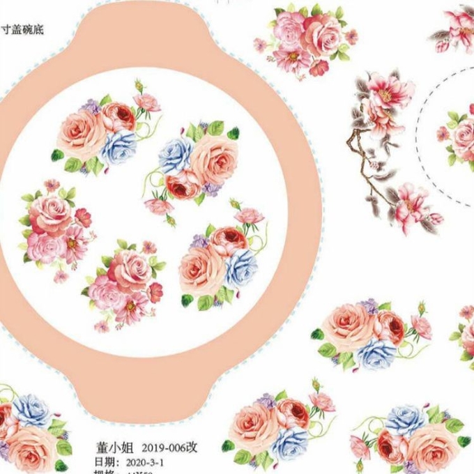 China Keramik Cup Air Transfer Printing Decal Paper Untuk Melamine Plates 1
